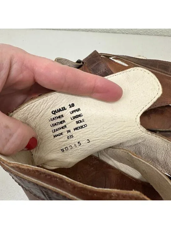 Freebird by Steven Quail Brown Leather Strappy Heeled Sandal Shoes Womens sz 10 - Picture 3 of 8